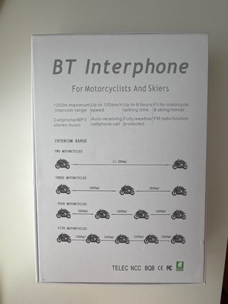 Intercomunicador Bluetooth Moto. 
BT Interphone_V8