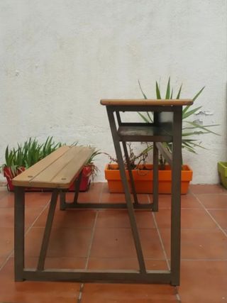 Pupitre escolar madera y metal