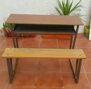 Pupitre escolar madera y metal