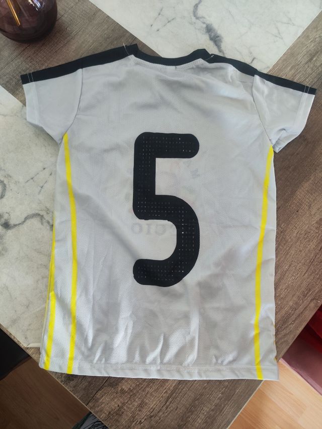 Camiseta Mariscos Recio niño gris y amarillo