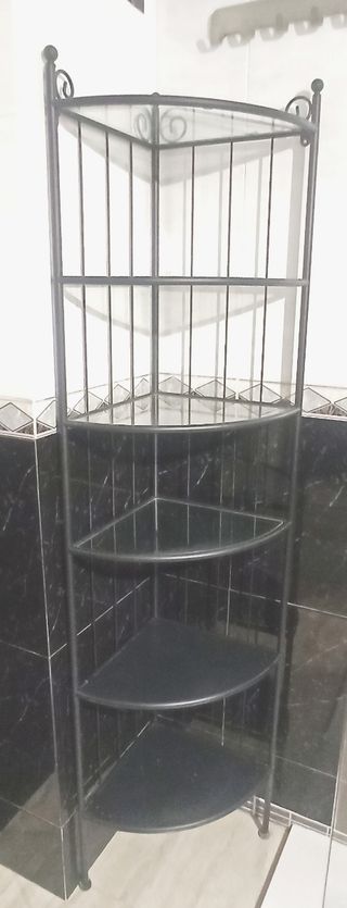 Estanterías Esquinera Baño Metálica Negra