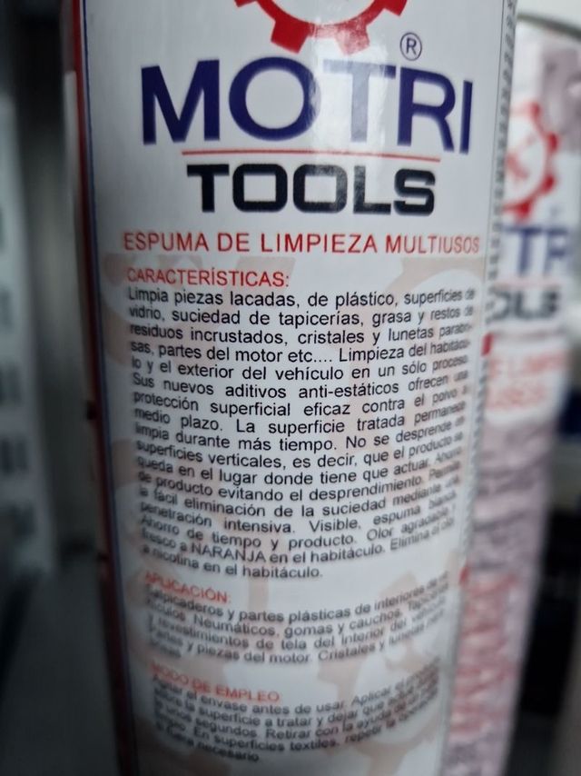espuma de limpieza multiusos tapicería motor