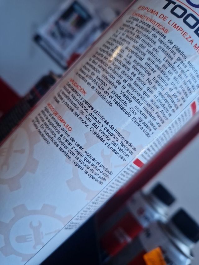 espuma de limpieza multiusos tapicería motor