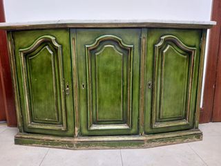 Cómoda recibidor vintage mármol y madera