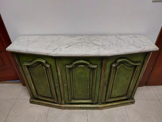 Cómoda recibidor vintage mármol y madera