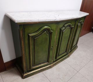 Cómoda recibidor vintage mármol y madera