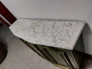 Cómoda recibidor vintage mármol y madera