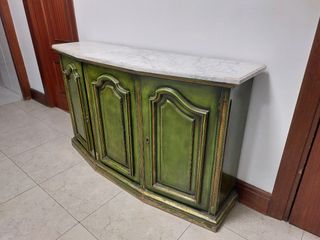 Cómoda recibidor vintage mármol y madera