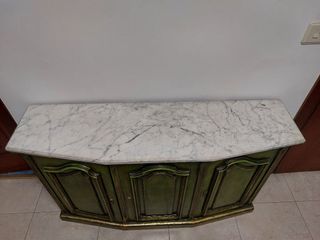 Cómoda recibidor vintage mármol y madera