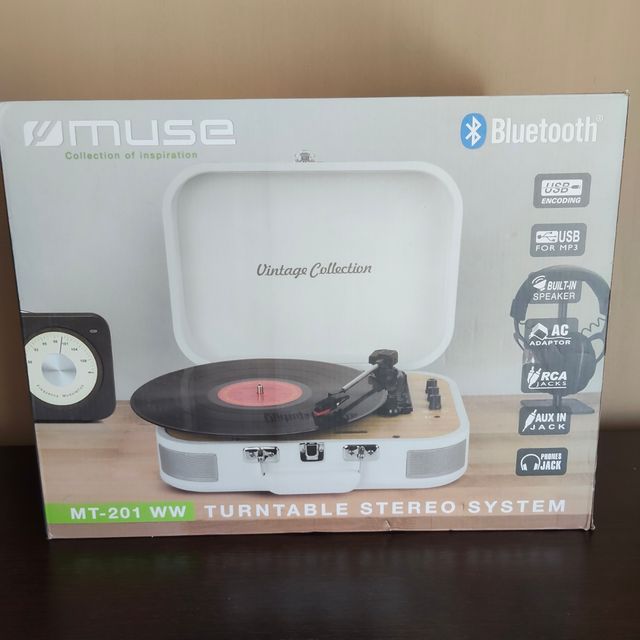 Tocadiscos Muse Multifunción Blanco/Marrón
