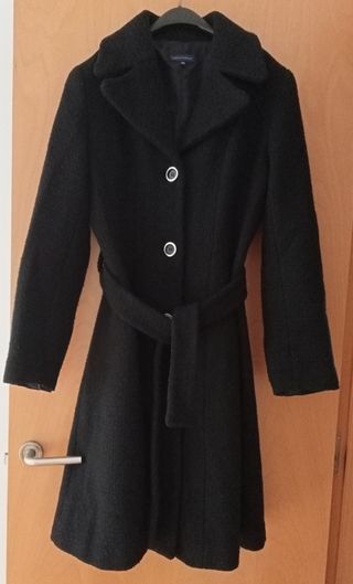 Abrigo Adolfo Domínguez Negro Mujer Vintage