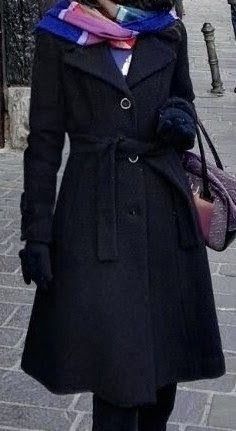 Abrigo Adolfo Domínguez Negro Mujer Vintage