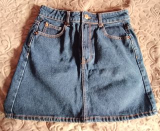 Falda vaquera Bershka azul