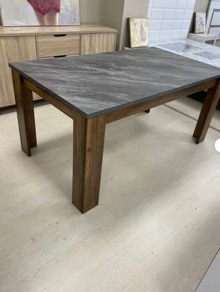 Mesa comedor rústica gris y madera