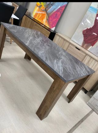 Mesa comedor rústica gris y madera