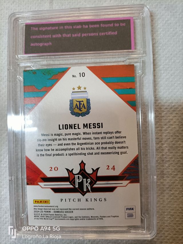 Tarjeta Messi Autografiada con Certificado