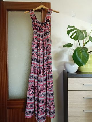 Vestido largo vintage estampado