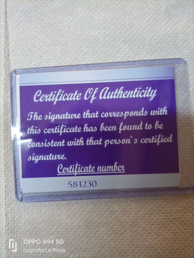 Tarjeta Autografiada Pelé con Certificado