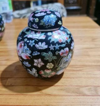 Vaso porcellana cinese millefleur con coperchio