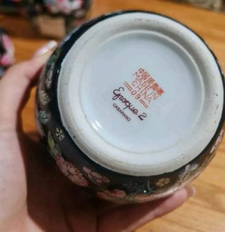 Vaso porcellana cinese millefleur con coperchio