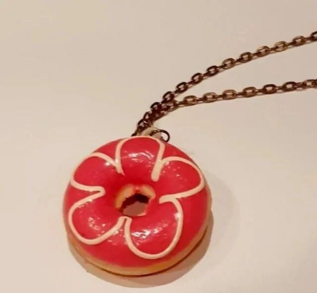 ESTRENAR Colgante Donut Rosa Nuevo con Etiqueta