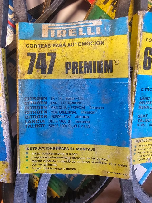 85 Correas Auxiliares Pirelli etc
( NO WALLAPAY)