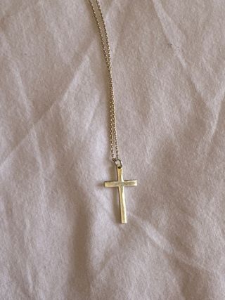 Collar Cruz Dorado Plata