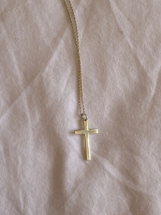 Collar Cruz Dorado Plata