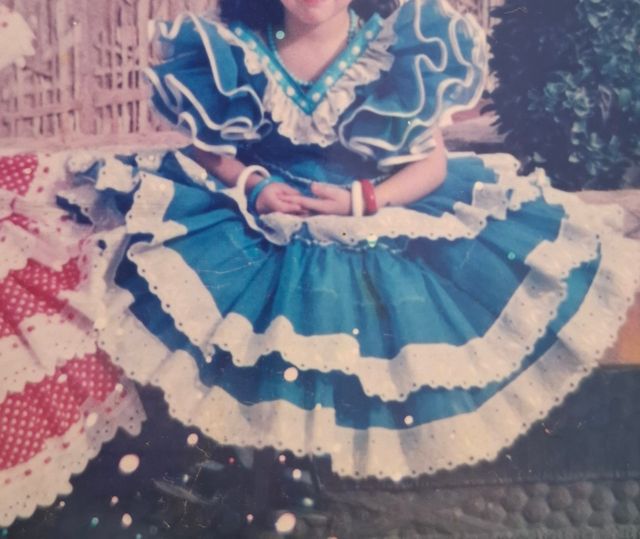 Vestido Flamenco Niña Talla 4 Azul