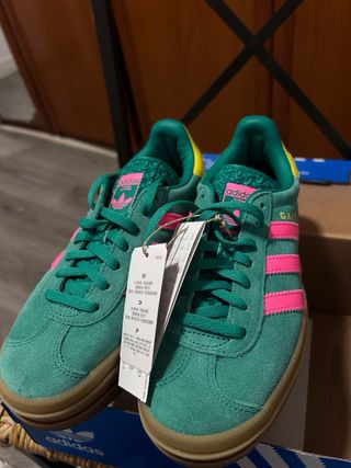 Adidas Gazelle Verde/Rosa Talla 36.5 Nuevas