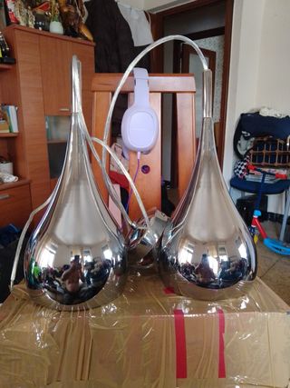 2 Lámparas de Techo Plateadas