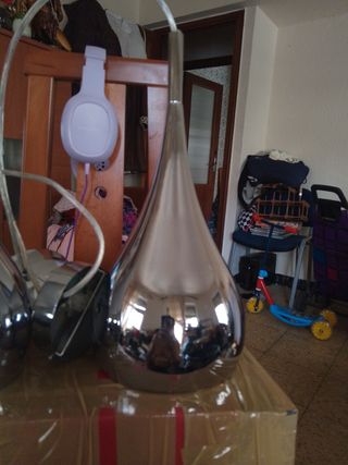 2 Lámparas de Techo Plateadas
