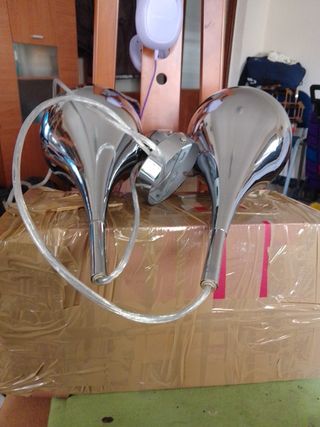 2 Lámparas de Techo Plateadas