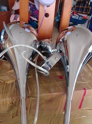 2 Lámparas de Techo Plateadas
