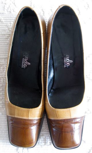 Zapatos de tacón beige/marrón talla 37