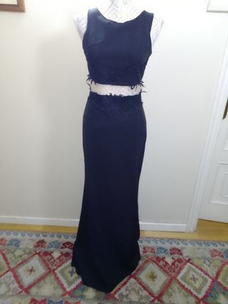 Vestido de fiesta negro con encaje