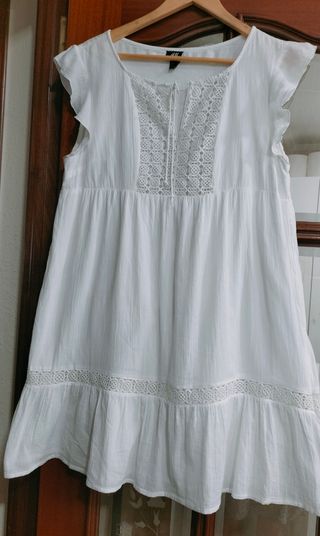 Vestido Ibicenco Corto H&M Blanco