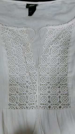 Vestido Ibicenco Corto H&M Blanco