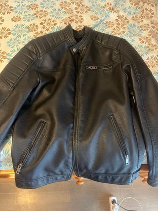 Chaqueta de cuero Jack & Jones Negra