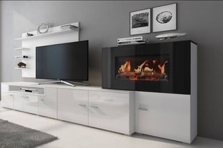 Mueble Salón con Chimenea Bioetanol
