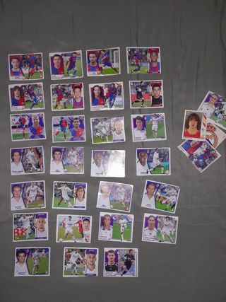 Cromos Fútbol Barcelona y Real Madrid