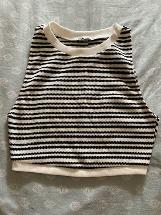 Top Zara Rayas Blanco y Negro