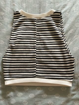 Top Zara Rayas Blanco y Negro