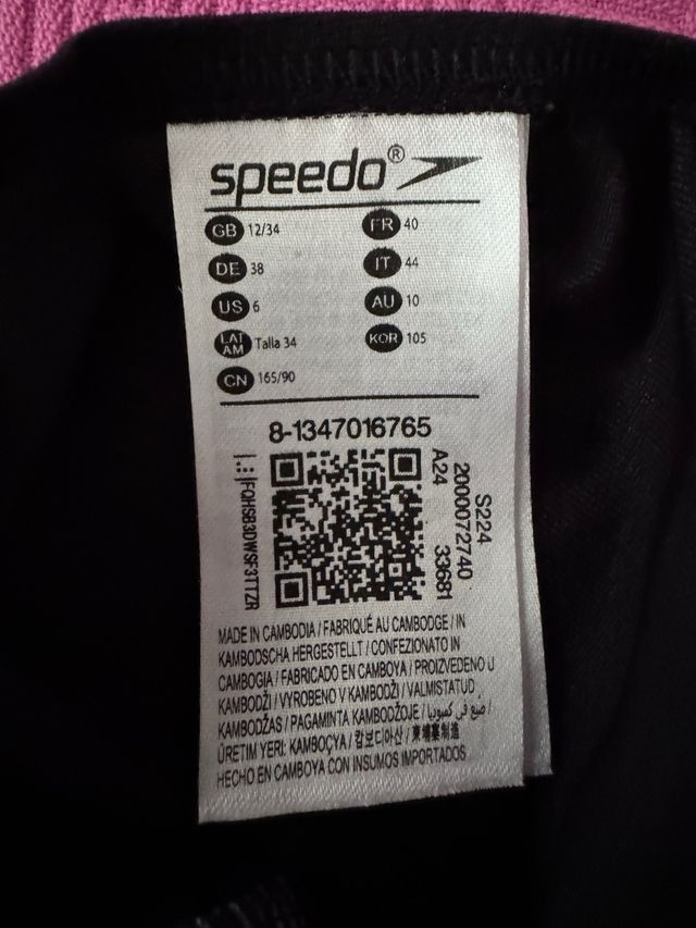 Costume intero Speedo nero e rosa taglia IT 44