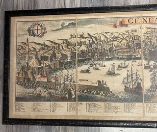 Quadro Veduta Genova (Genua) Stampa Antica