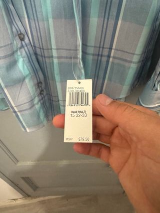 Camisa Calvin Klein Hombre Cuadros Azul/Verde