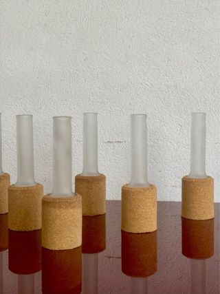 6 Bicchieri Vodka Mambo Vetro con Fondo Sughero