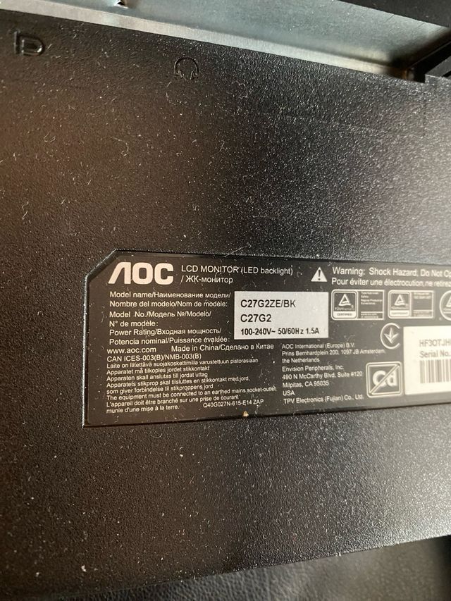 Monitor Curvo AOC Negro