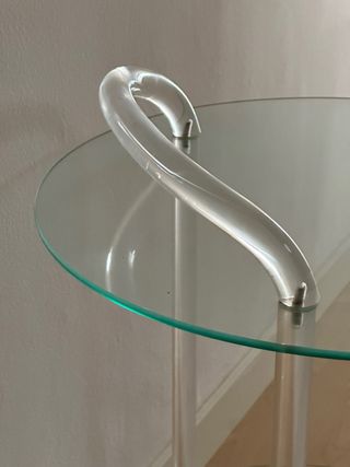 Mesa camarera cristal transparente con ruedas