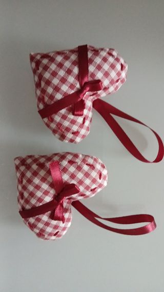 Cuori country chic 2 decorazioni borgogn